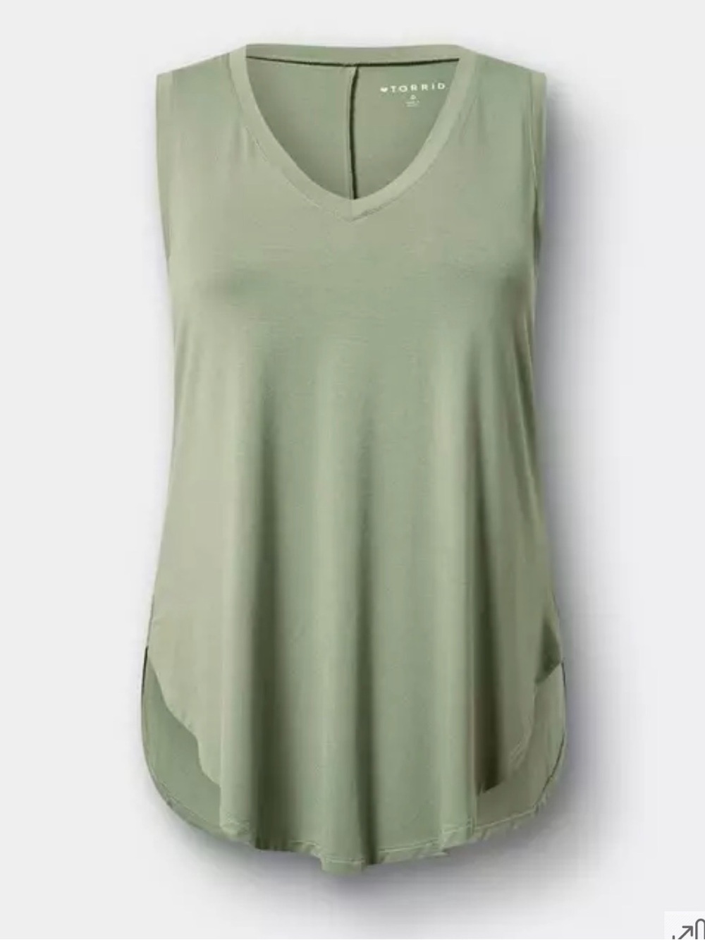 Torrid 5X Olive Green Super Soft V-Neck Shirttail Tunic Tank